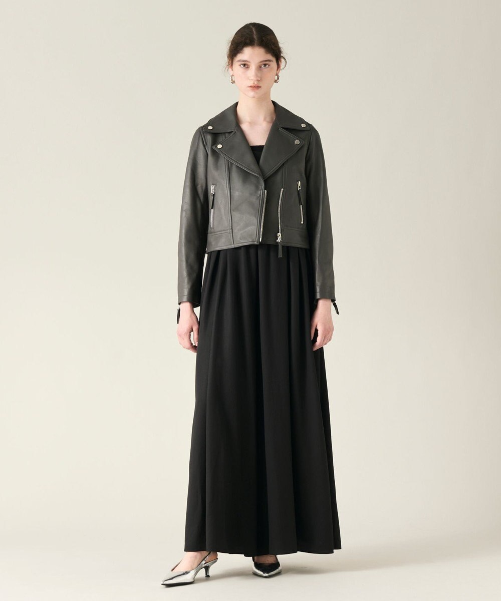 GRACE CONTINENTAL ラムレザーライダースジャケット 