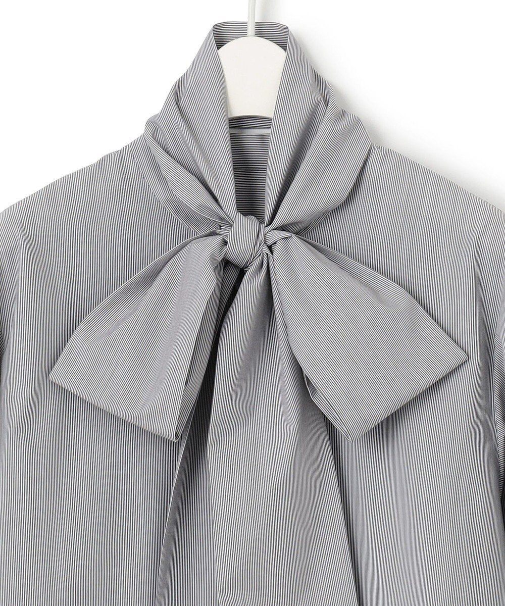 ICB L 【CLASSY.1月号掲載・洗える】 クリーンブロード ボウタイブラウス 