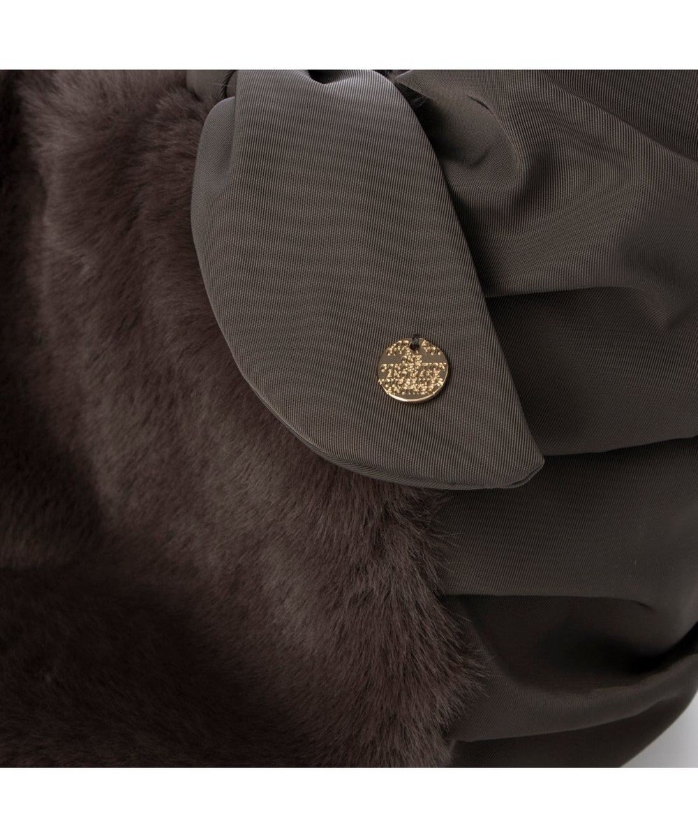 UNBILLION カシュカシュ cachecache / 下がりリボンエコファーコンビラウンドトート 