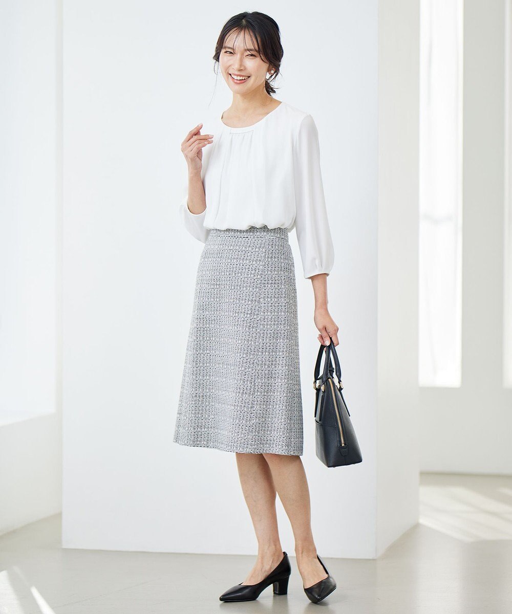 23区 【セットアップ対応】ライトシャインツイード スカート 