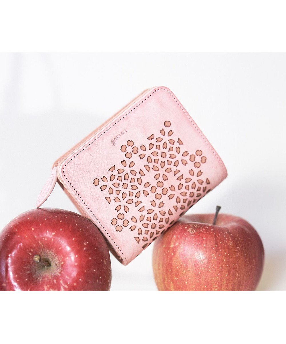 genten 【新色】フラッターカットワーク 二つ折り財布 