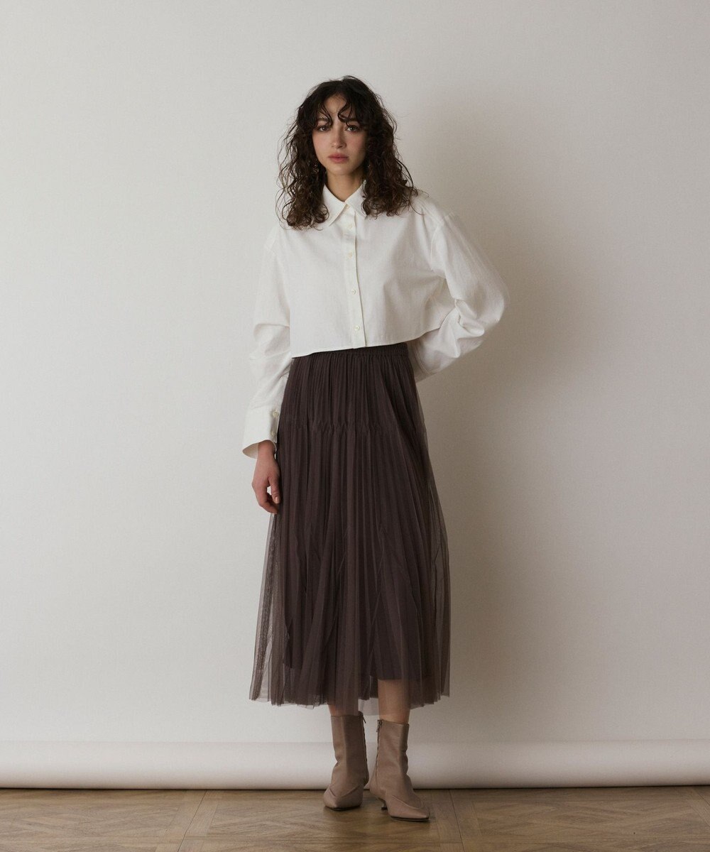 GRACE CONTINENTAL タックスリーブデニムシャツ 