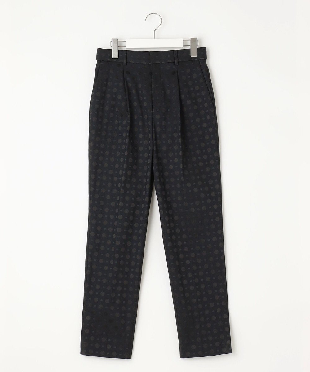 自由区 【洗える】ブライトドットジャガード テーパードパンツ 
