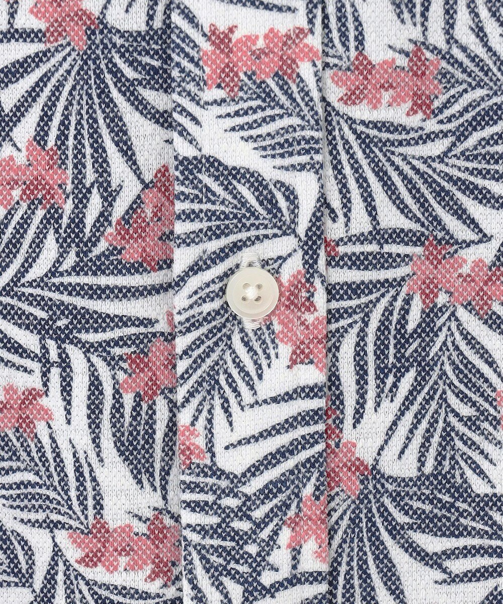 JOSEPH ABBOUD 【リネン素材/清涼感/吸水速乾】リネンハニカムプリント 半袖 シャツ 