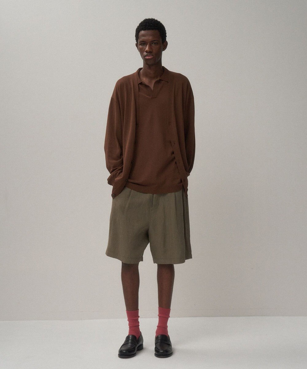 ATON FINE ICE COTTON | Vネックカーディガン - UNISEX 