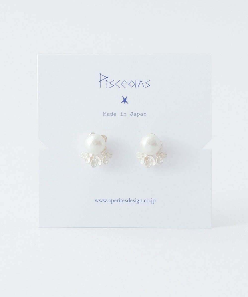 Pisceans 2wayフローラル&コットンパールピアス 