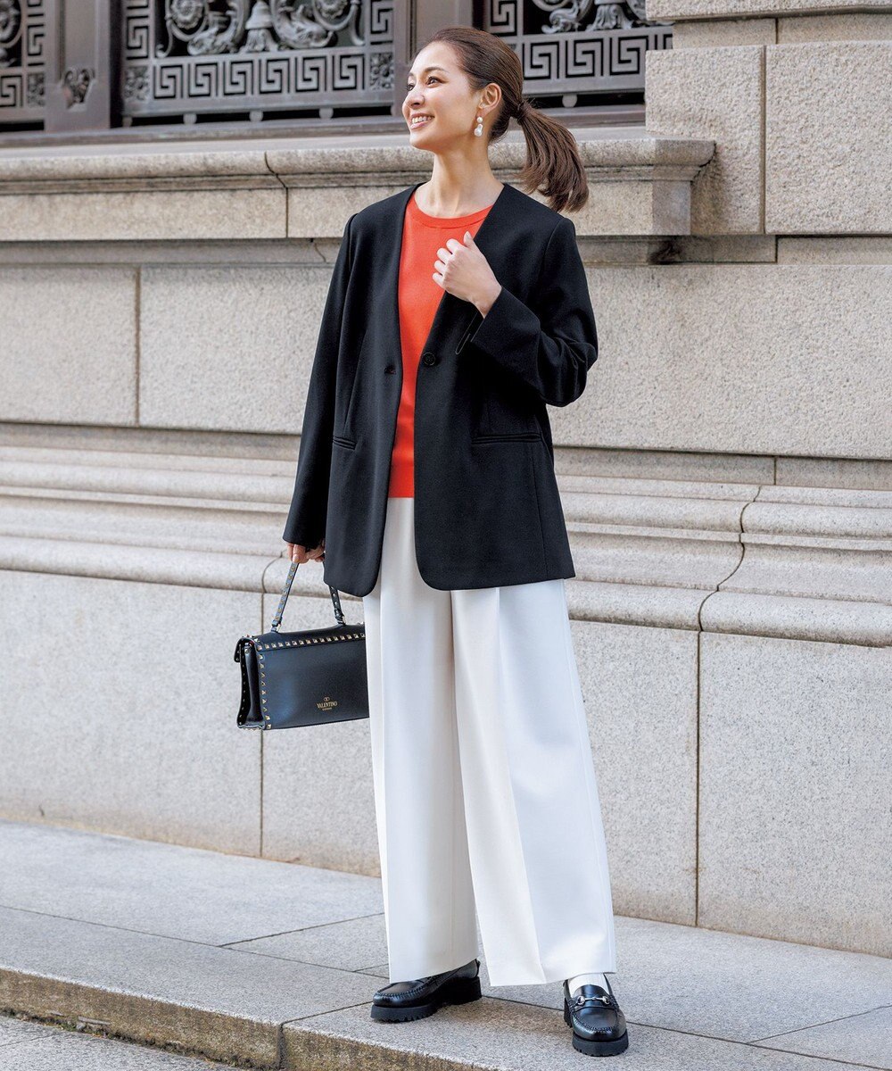 UNFILO 【11サイズ展開】 BEAUTY MOVE タックワイドパンツ 