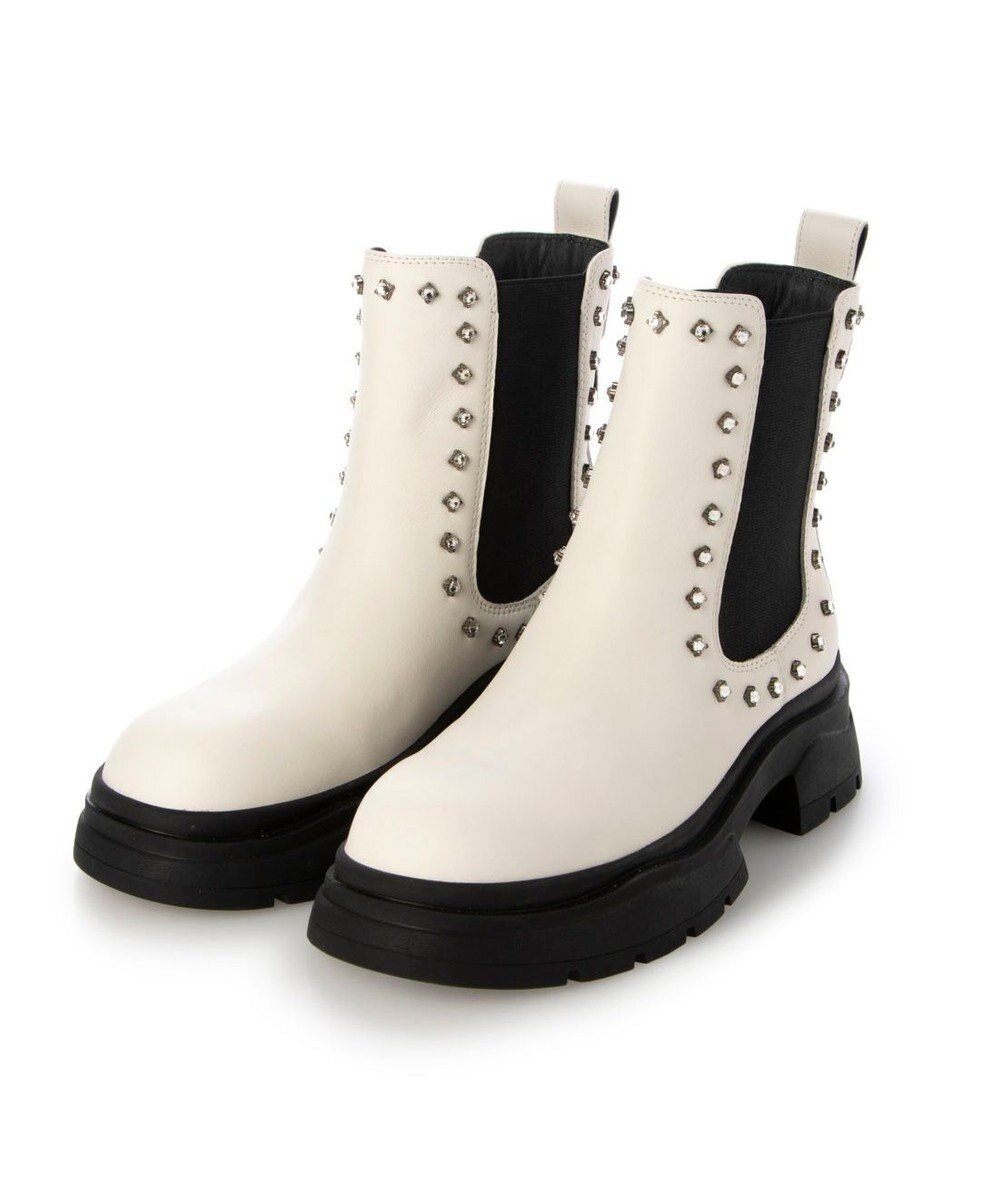 MODE ET JACOMO <carino>サイドゴアビジューショートブーツ 