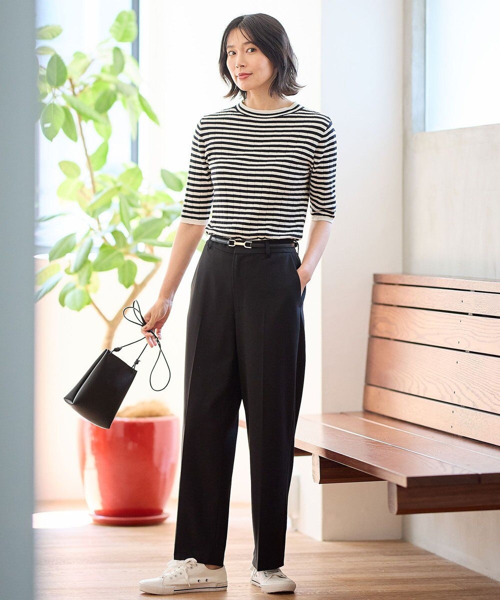 ANY リブボーダーニット 