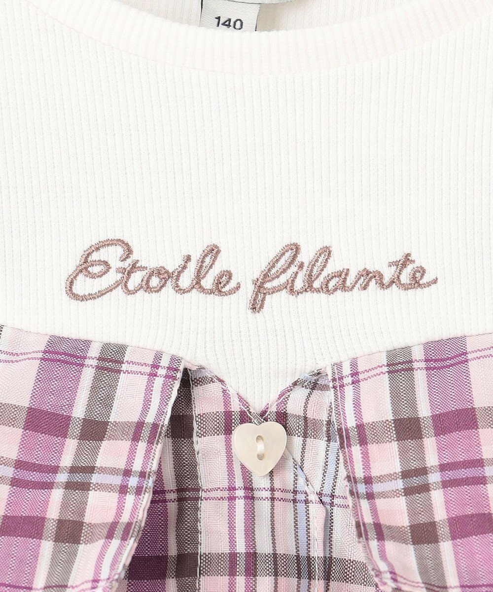 ANY KIDS チェックドッキングワンピース 