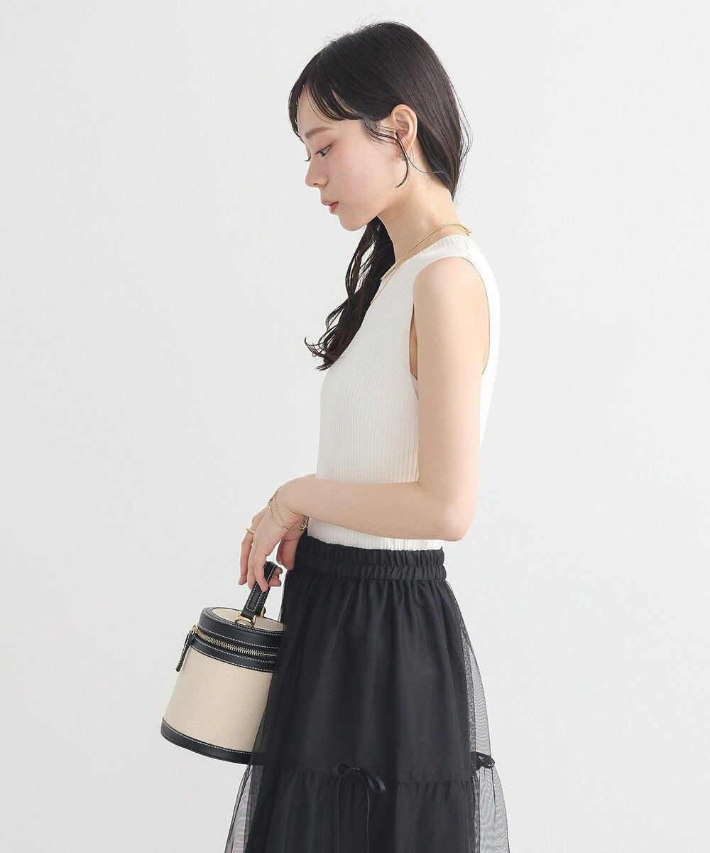 earth music&ecology ランダムリブノースリーブニット 