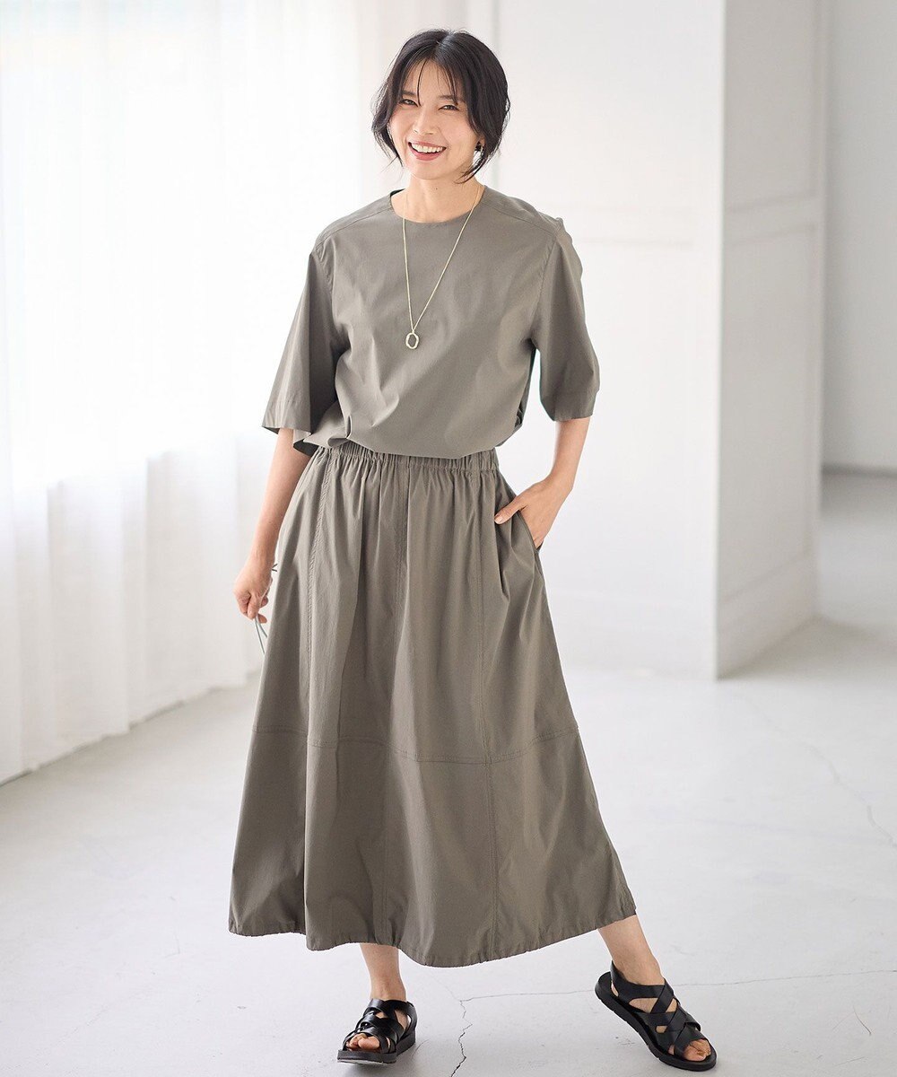 ANY 【ウエストゴム/2WAY】ドロストスカート 