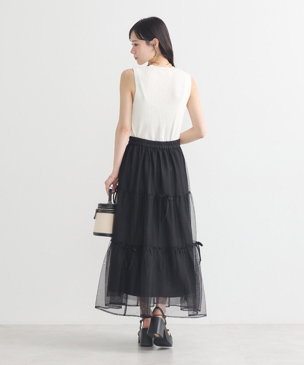 earth music&ecology ランダムリブノースリーブニット 