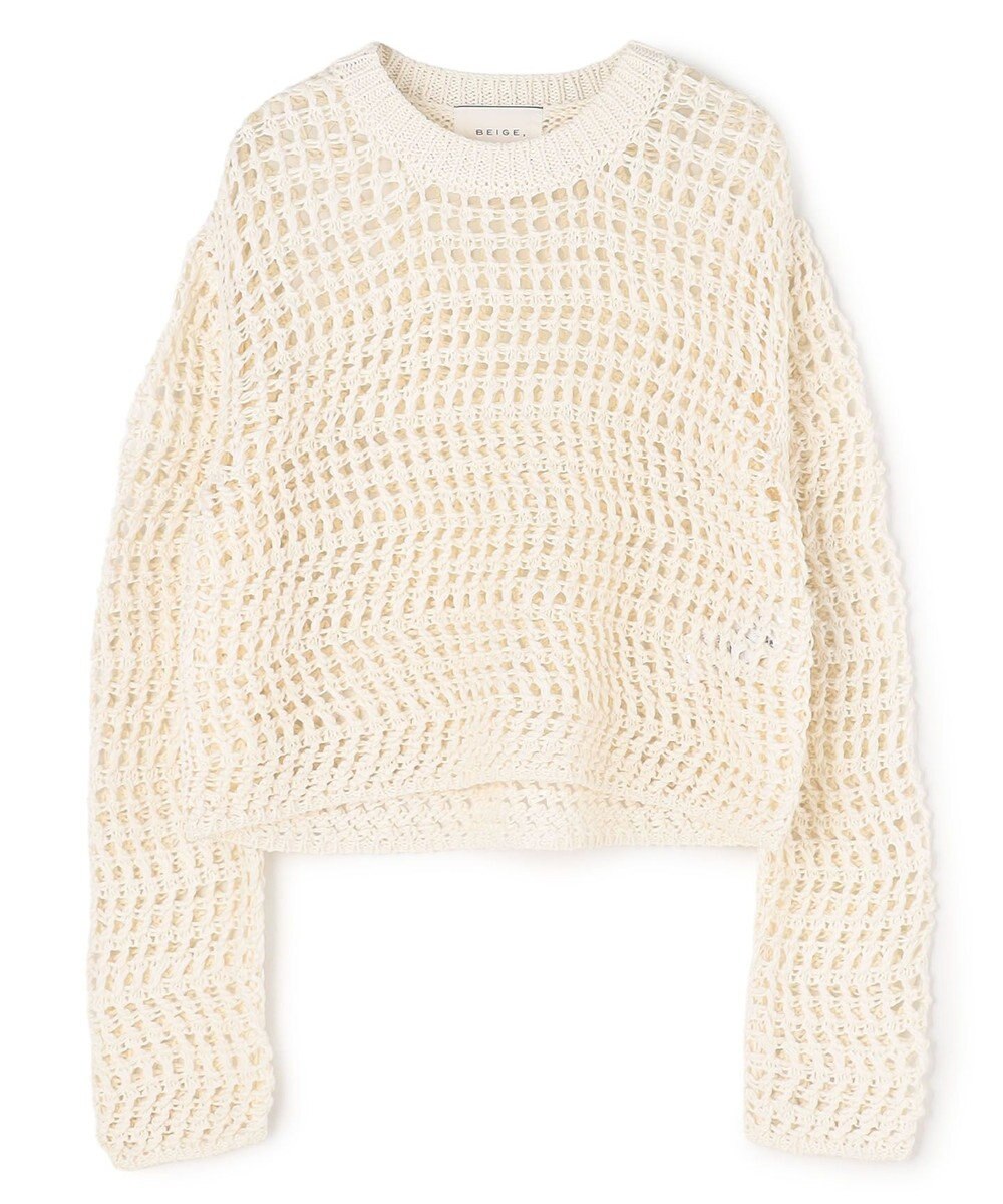 BEIGE， UVITE / コットンメッシュクロップドニット 