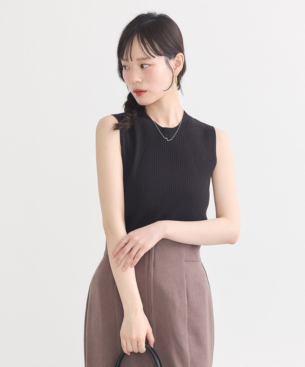 earth music&ecology ランダムリブノースリーブニット 