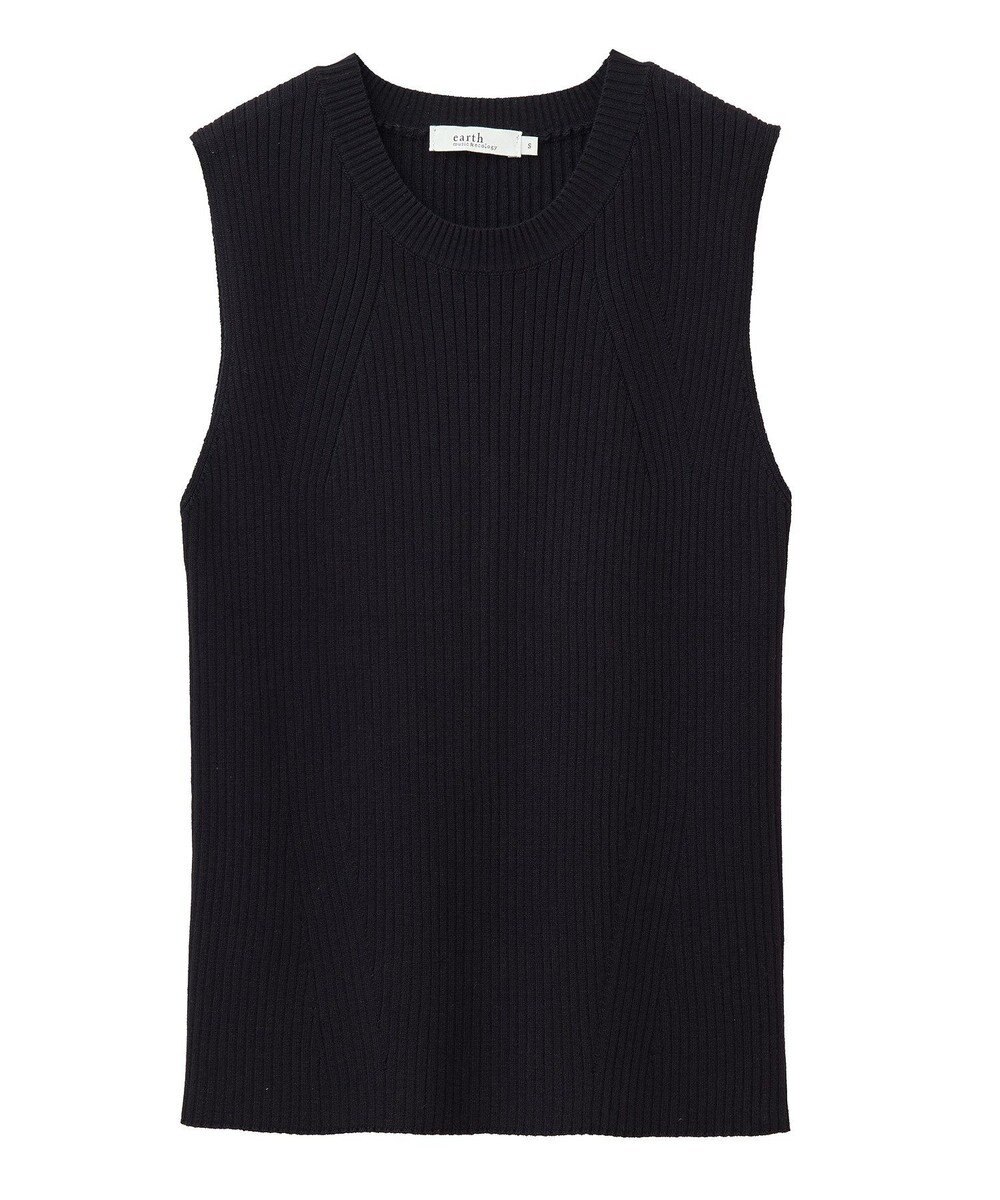 earth music&ecology ランダムリブノースリーブニット 