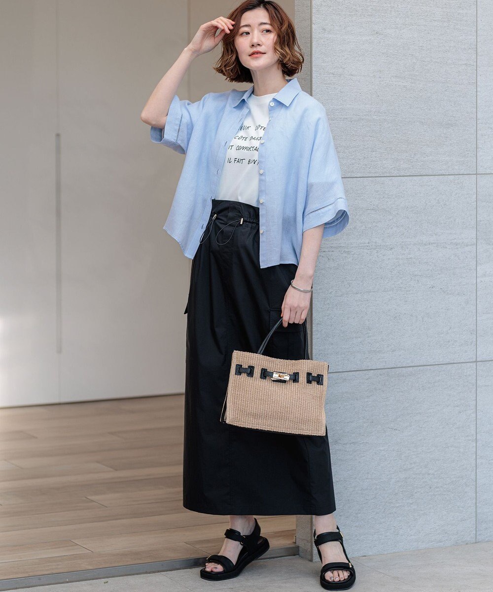 23区 【先行予約】VIOLAd'ORO イタリアンラフィアシート ベルトデザイン 2WAYトートバッグ 