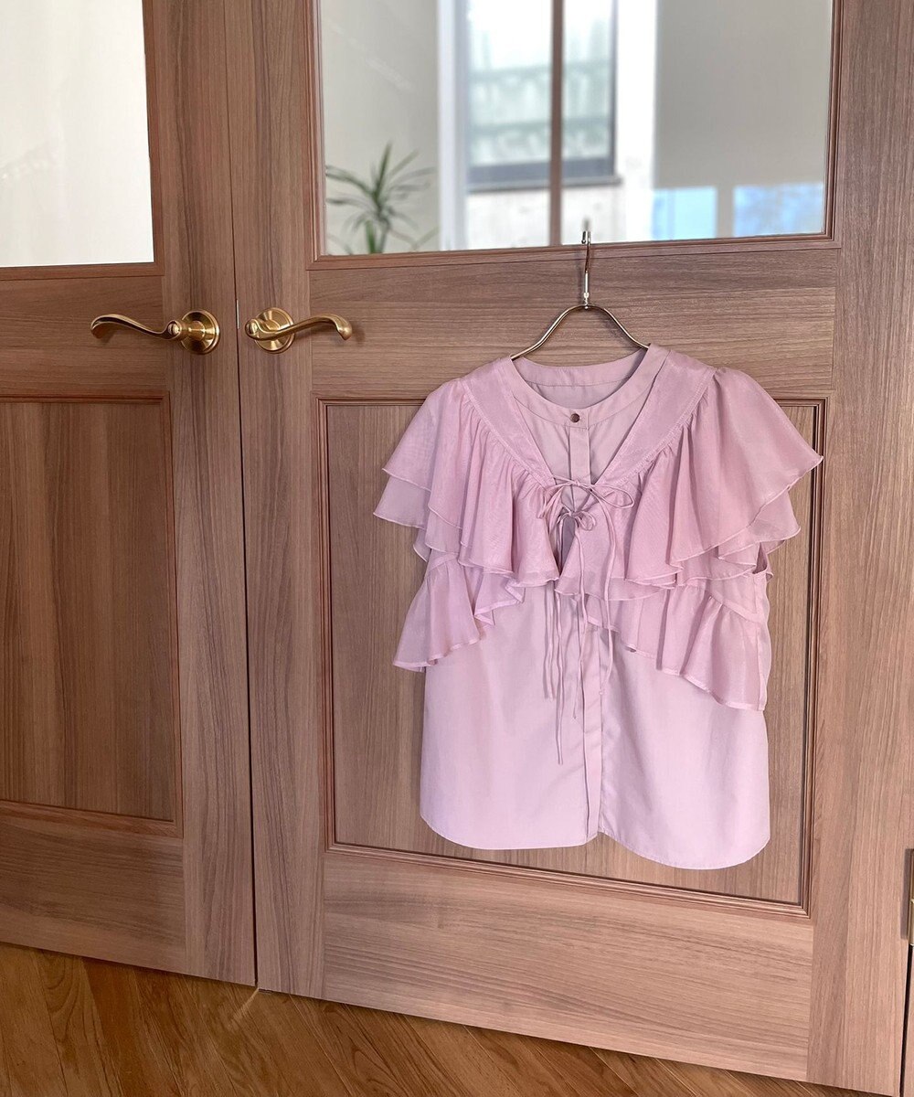 Feroux 【2WAY】フリルコンビ ブラウス 