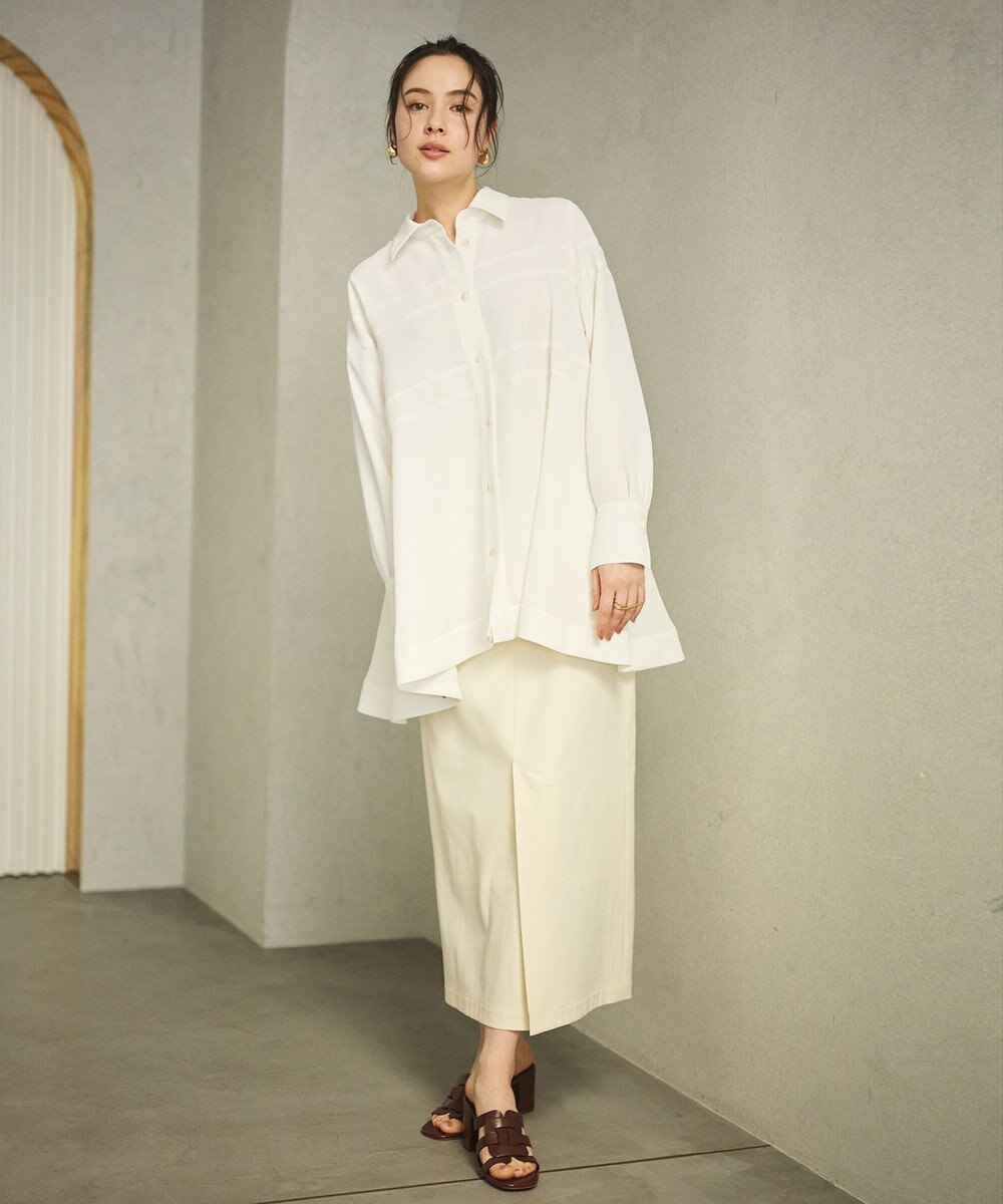 #Newans 【洗濯機可能】Aラインパネルチュニックシャツ 