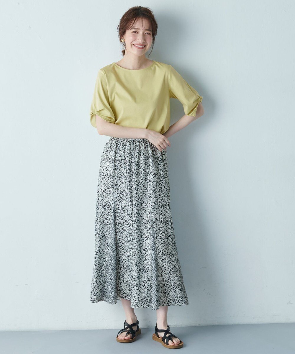 ANY 【洗濯機可能/ウエストゴム】プリントマーメイドスカート 