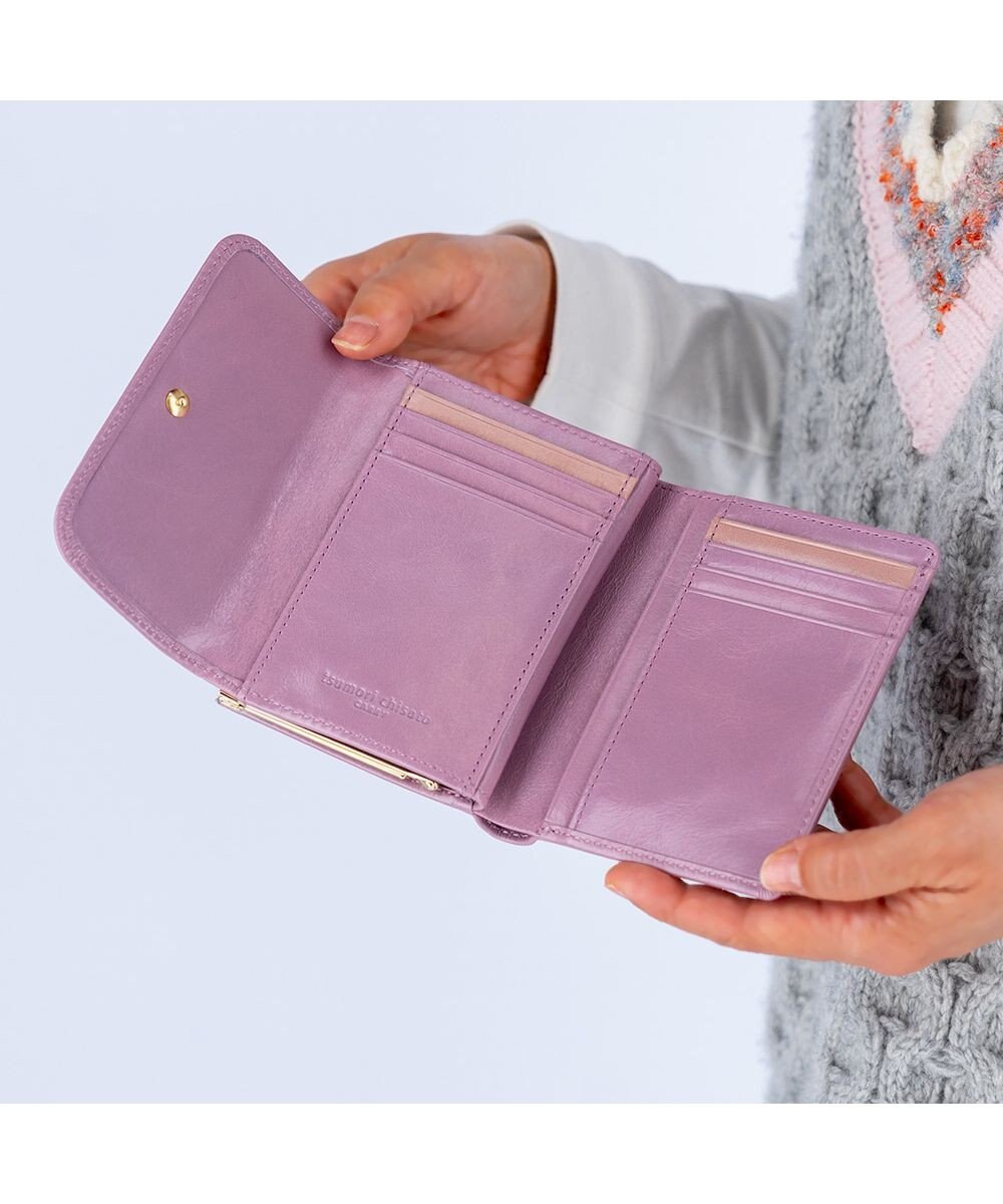 tsumori chisato CARRY シンプルバイカラー がま口 2つ折り財布 