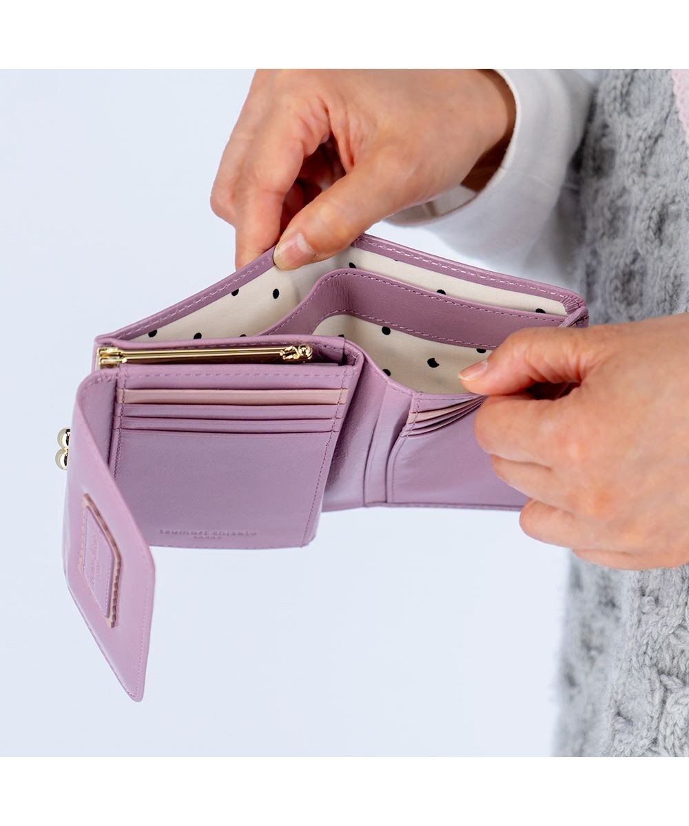 tsumori chisato CARRY シンプルバイカラー がま口 2つ折り財布 