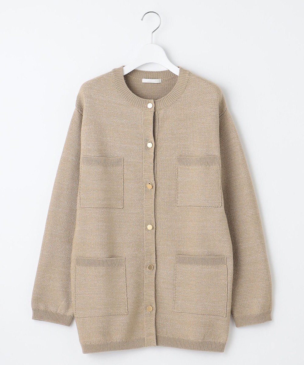 自由区 【洗える】シャイニーツイードニット アウター 