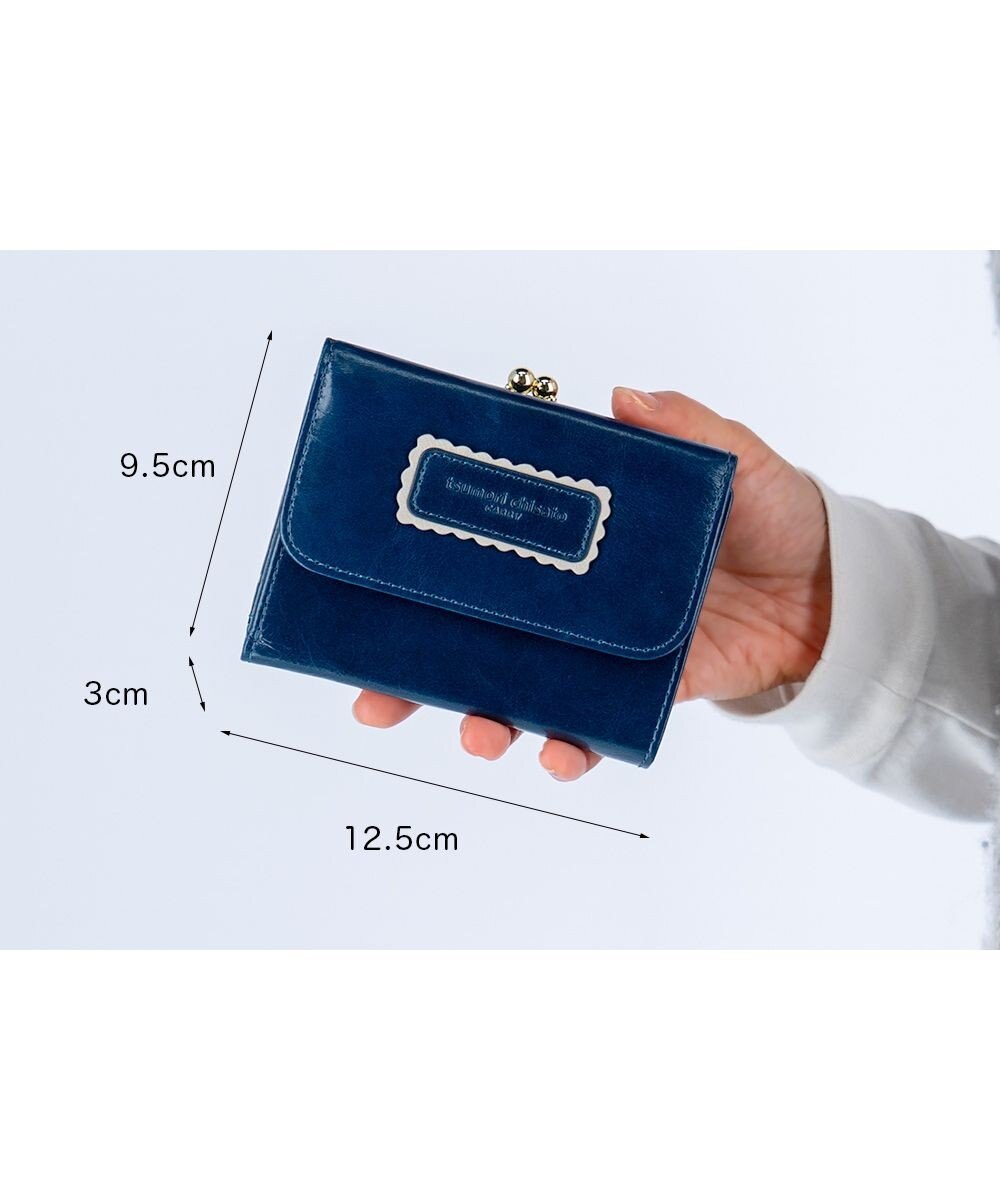 tsumori chisato CARRY シンプルバイカラー がま口 2つ折り財布 