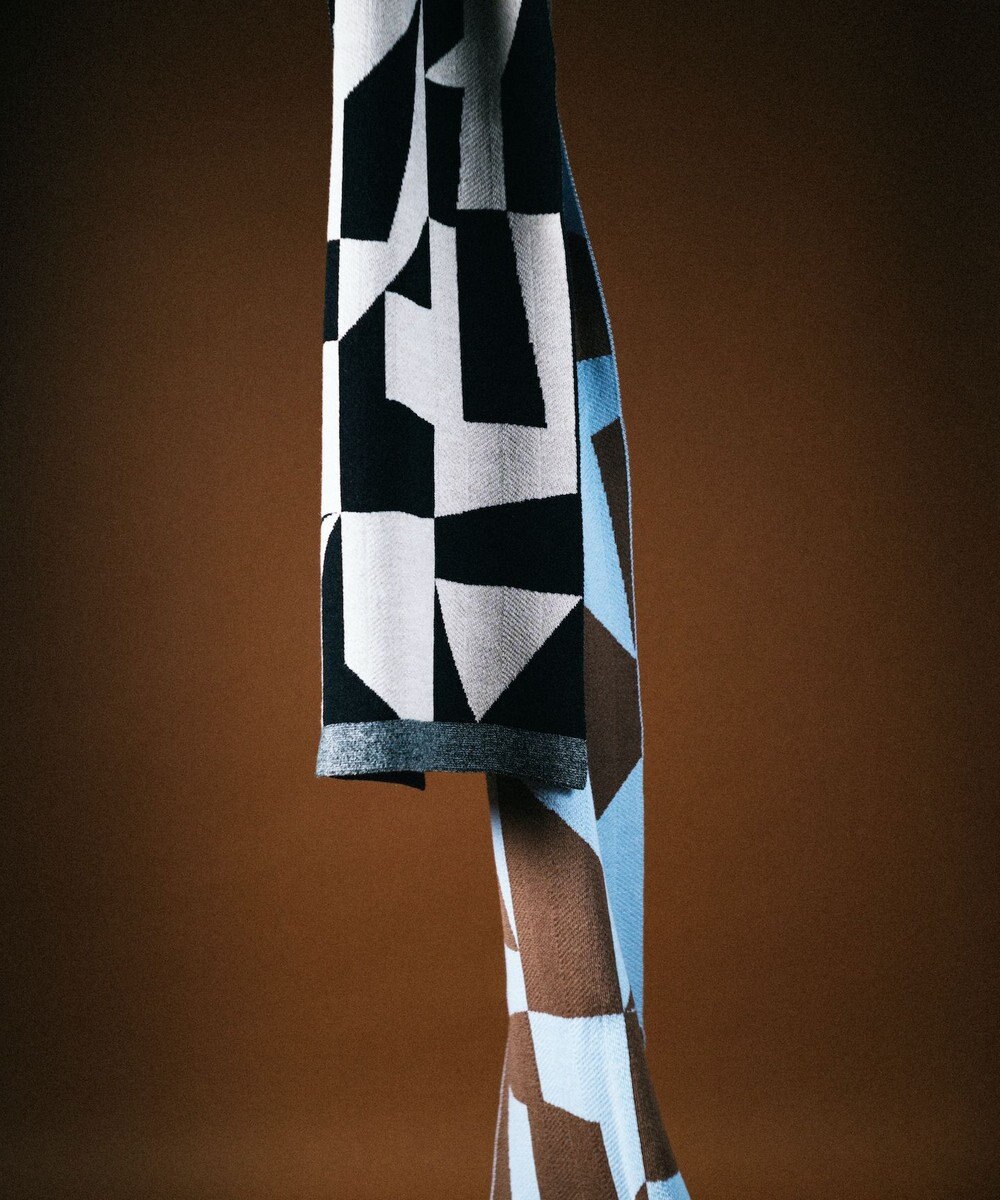 TRICOTE GEOMETRIC HERRINGBONE REBERSIBLE SCARF / キカヘリンボーンリバーマフラー 