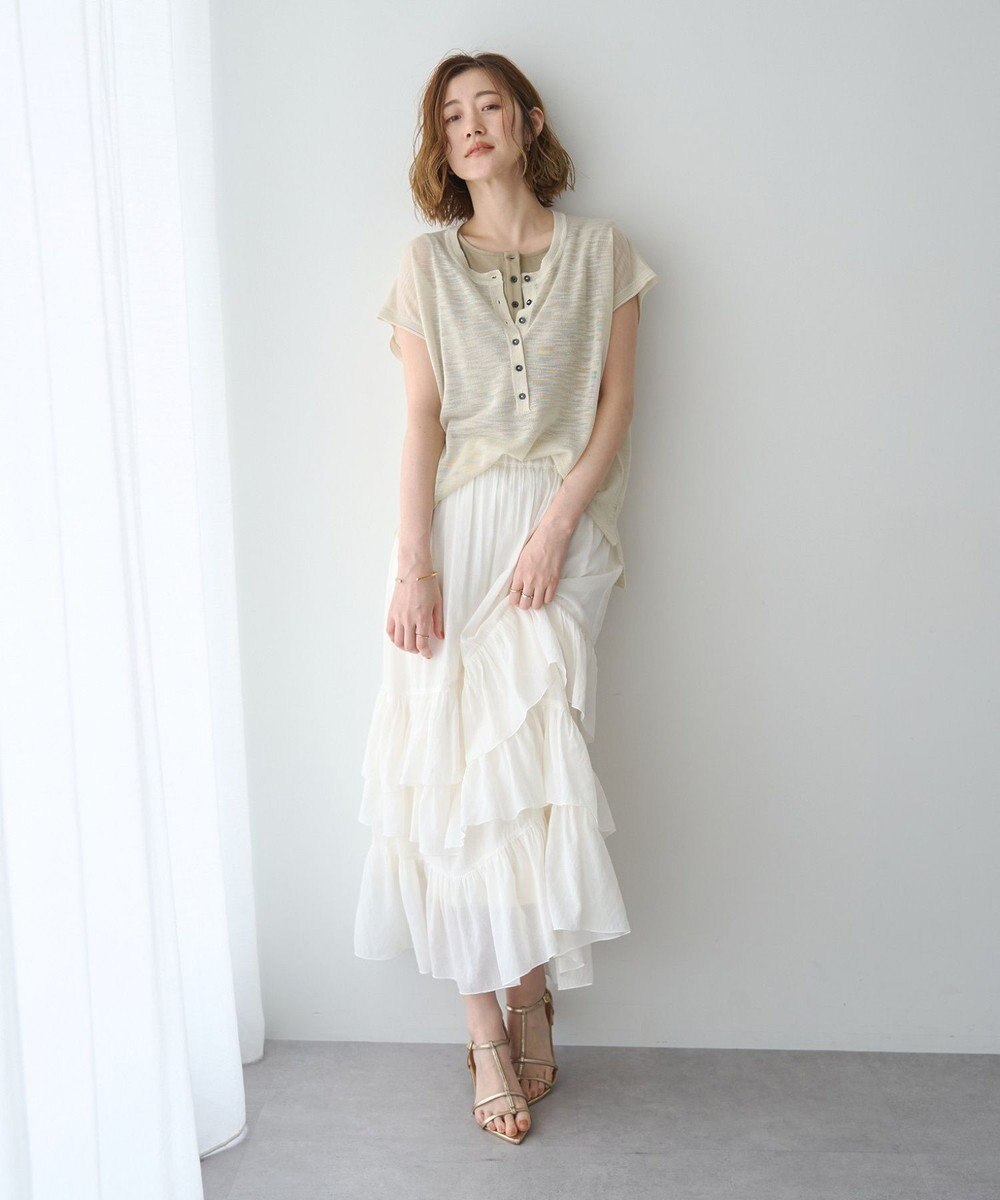 YECCA VECCA アシメラッフルスカート 