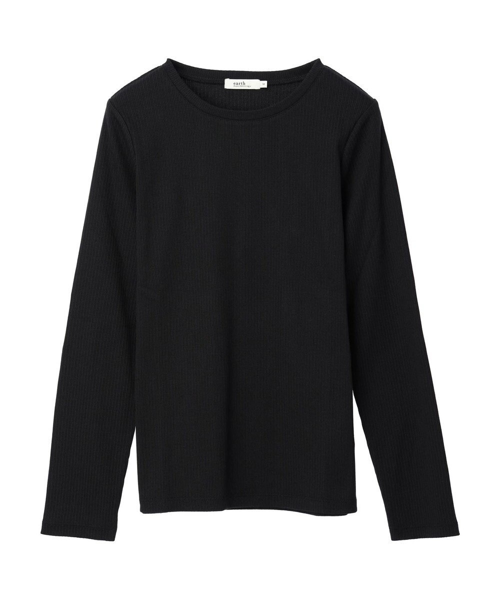 earth music&ecology チェーンリブクルーネックプルオーバー 