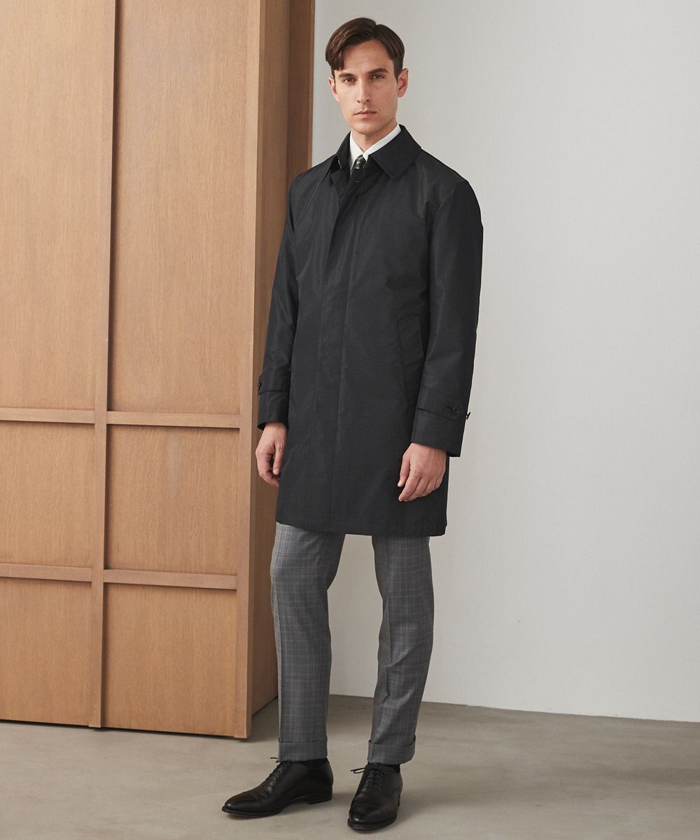 GOTAIRIKU ダウンライナー装着可【半裏仕様でより軽量】メランジシャンブレー ステンカラースプリングコート 