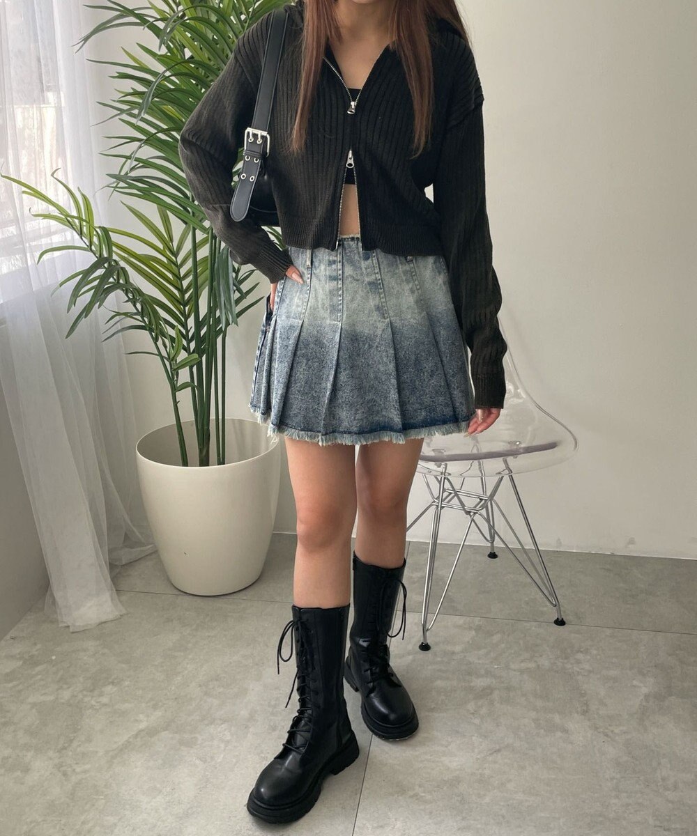 WEGO ヴィンテージウォッシュプリーツスカパン 