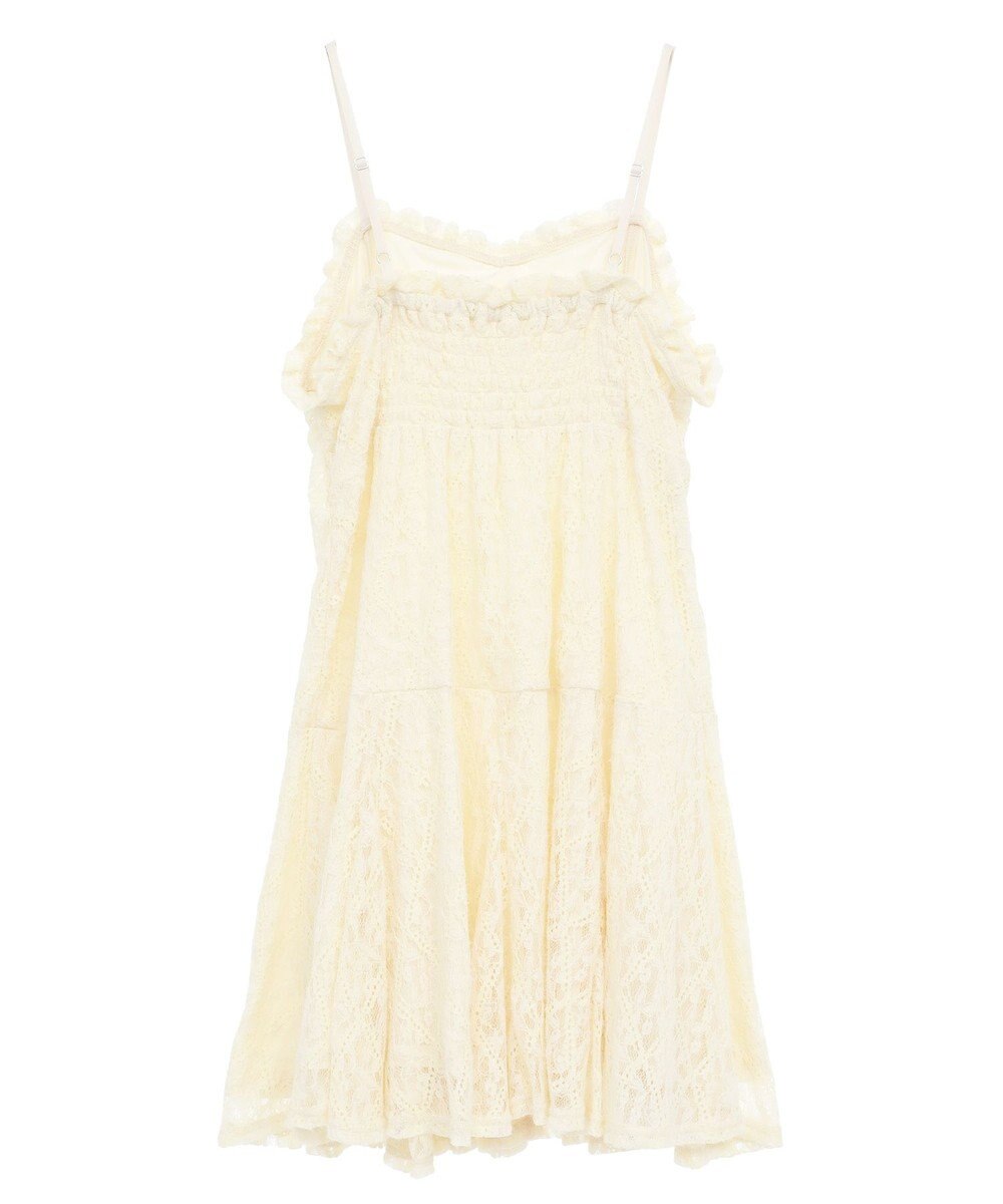 earth music&ecology フロントギャザー起毛レースミニワンピース 