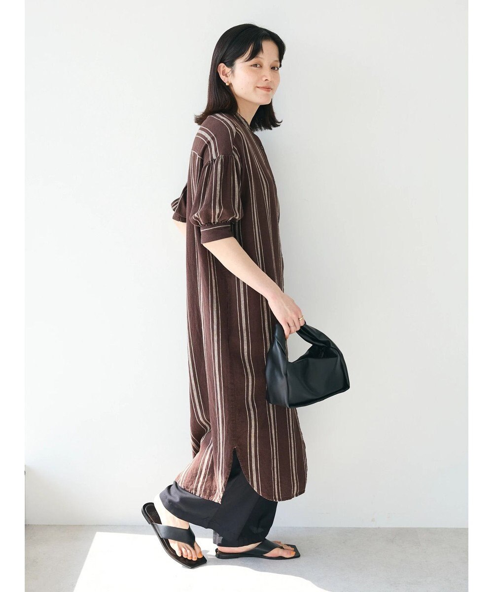 CRAFT STANDARD BOUTIQUE リネンレーヨンストライプワンピース 