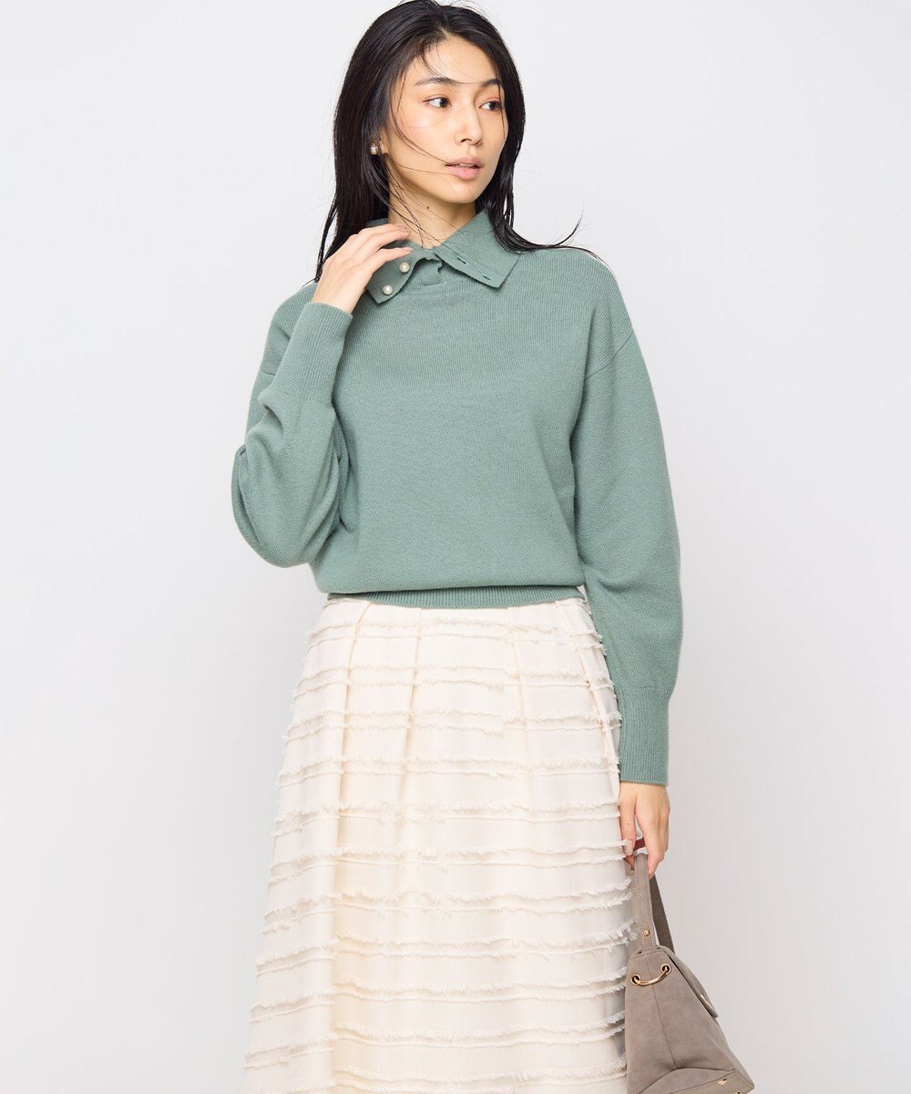 組曲 L 【2WAY・WEB限定】ウールカシミヤミックス ハイネックニット 