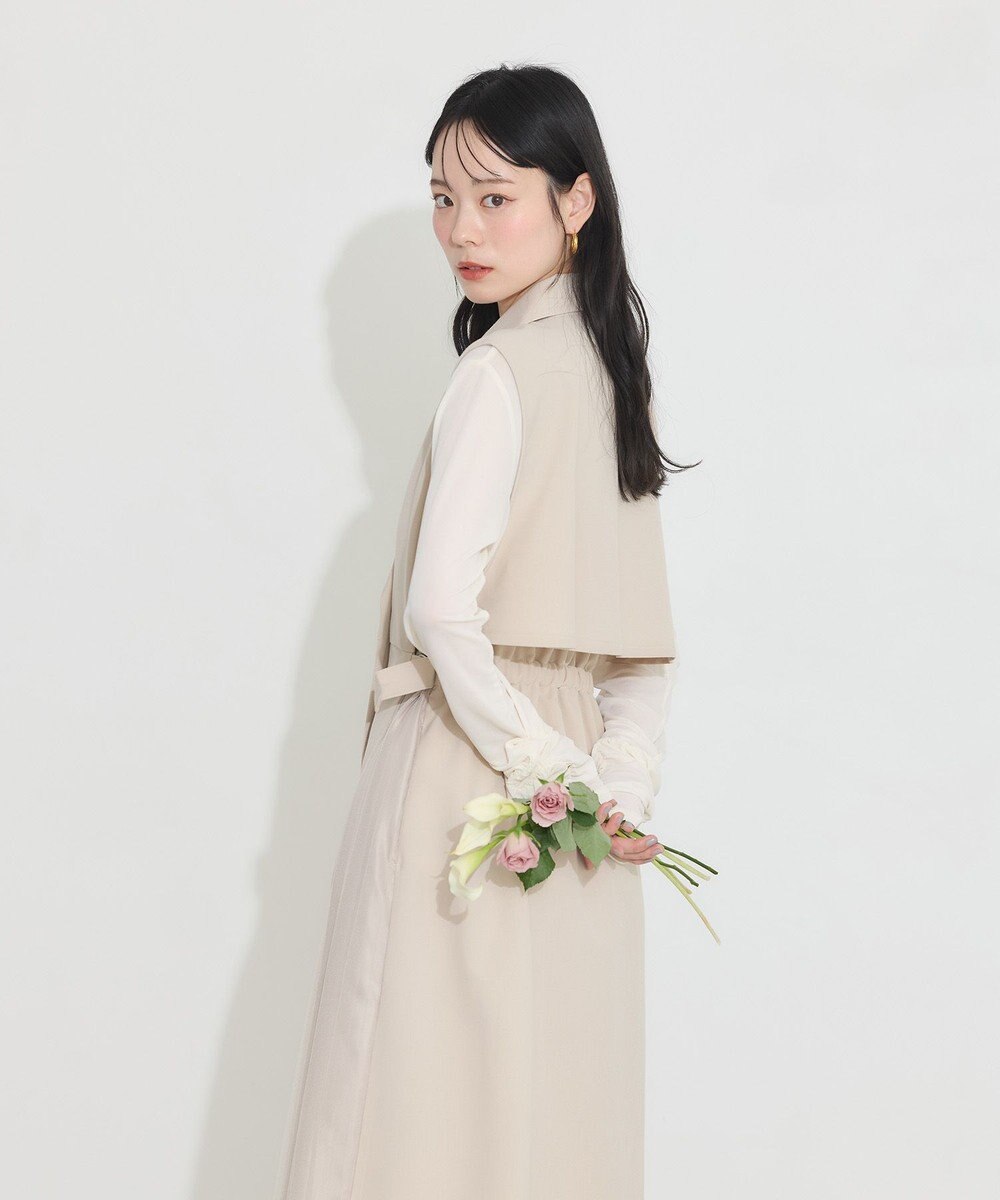 earth music&ecology サイドプリーツジレンチ 