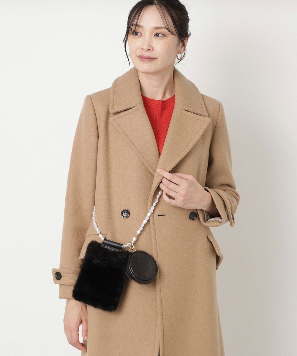 MOONBAT 【ファーバッグ 】パールショルダー スマホバッグ ポシェット フェイクファー 