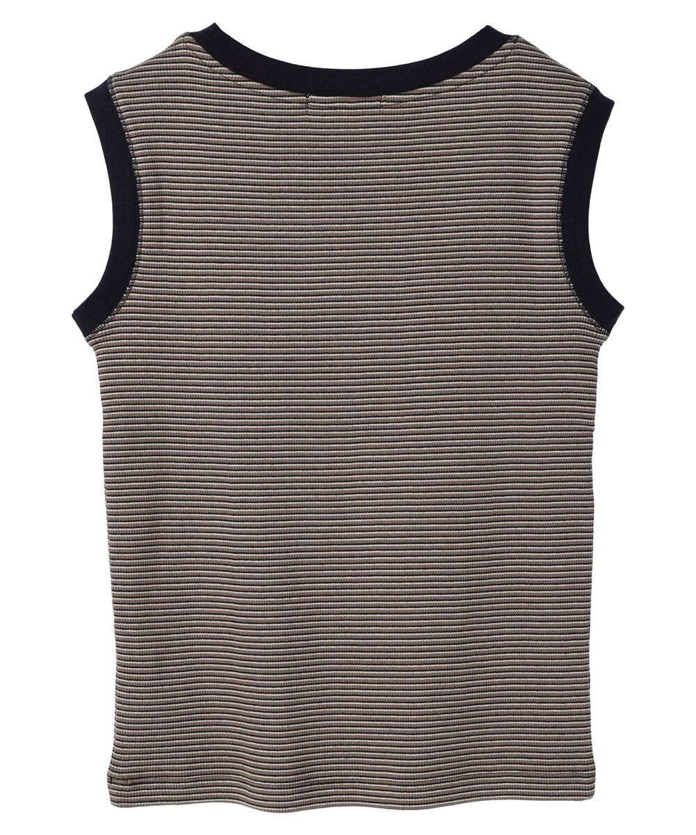 AMERICAN HOLIC ミジンボーダーノースリーブカットプルオーバー 