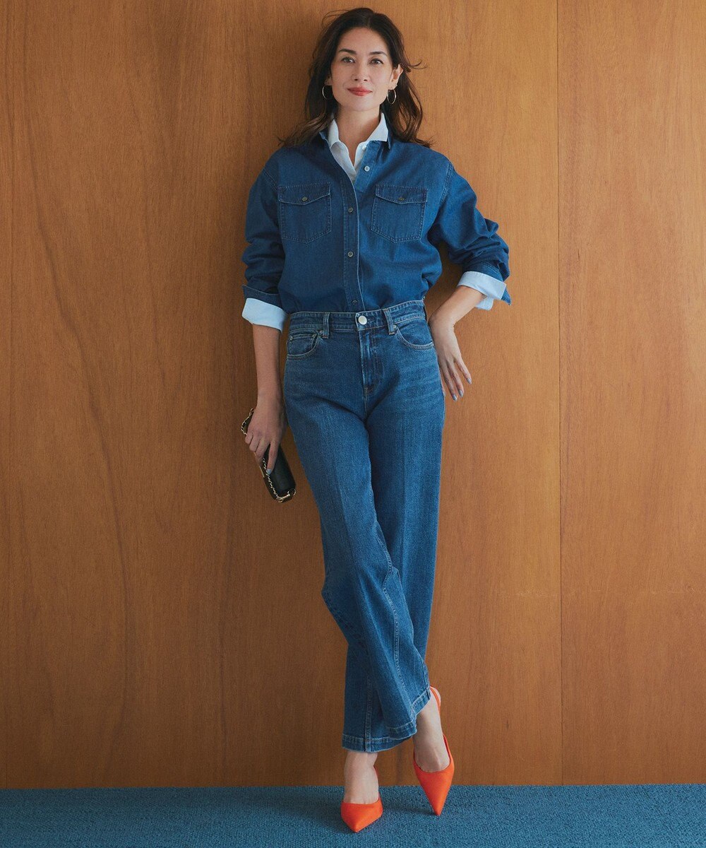 23区 【洗える】23区DENIM ライトダンガリー シャツ 