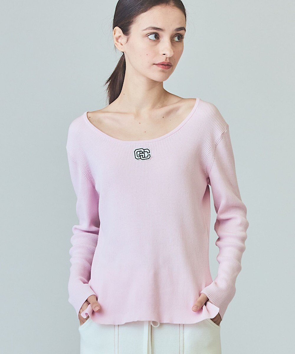 GRACE CONTINENTAL ロゴ刺繍リブトップ 