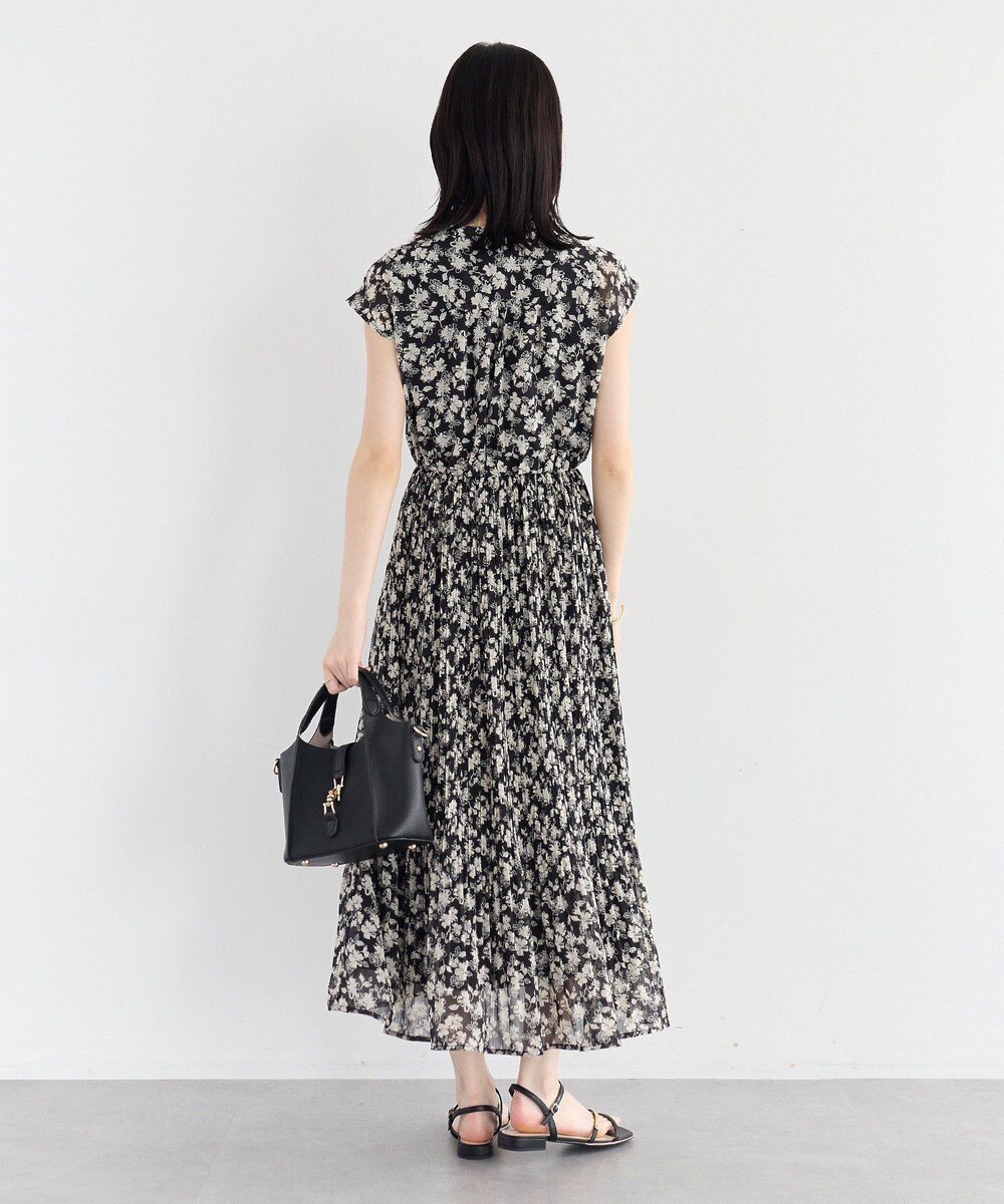 YECCA VECCA 花柄プリーツワンピース 