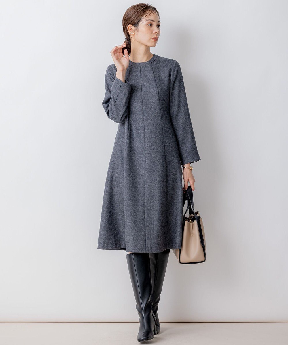 組曲 【WEB限定】ウールジョーゼット フレアワンピース 