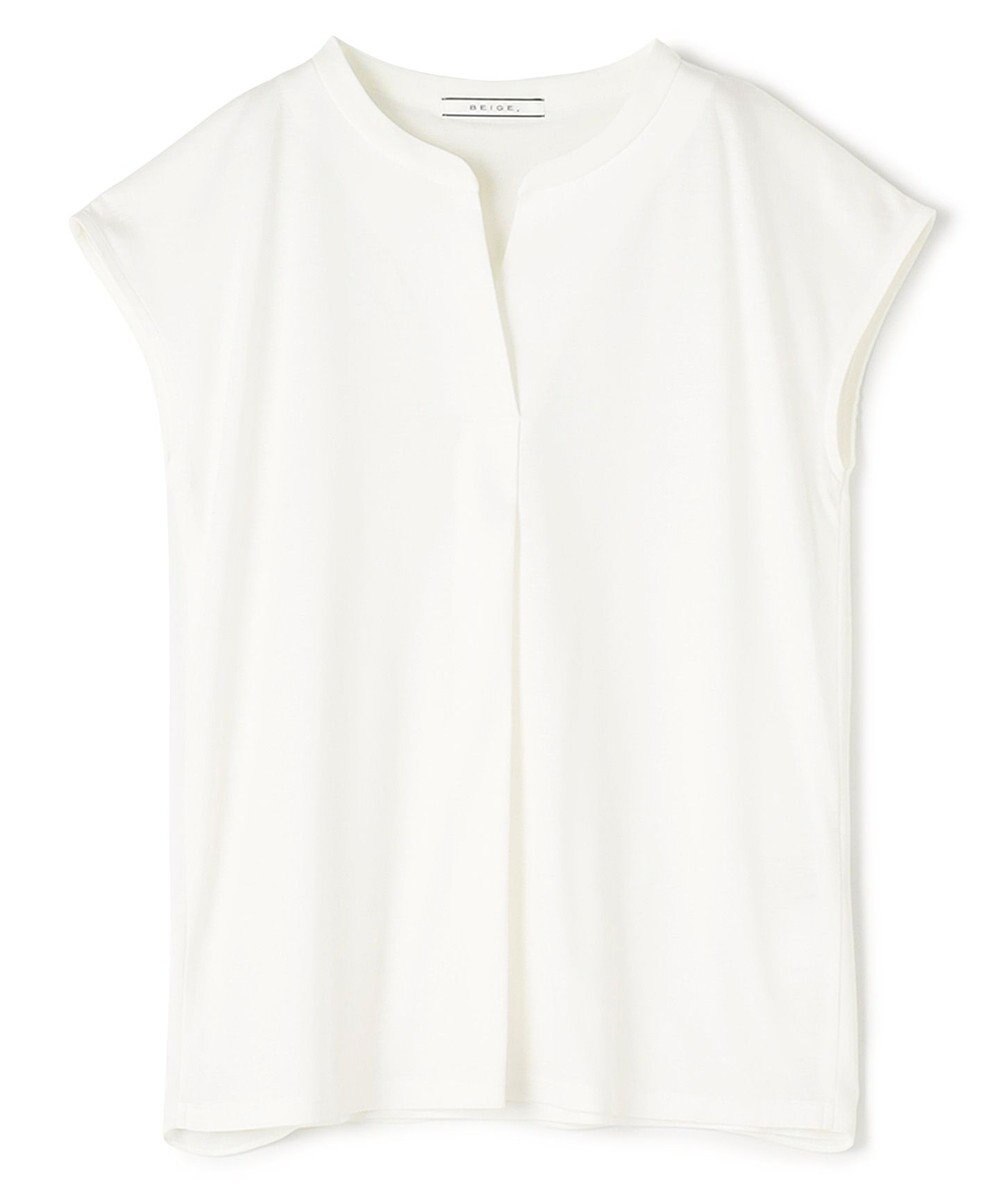 BEIGE， 【WEB限定・洗える】MELISSA / バックシフォンスキッパー半袖トップス 