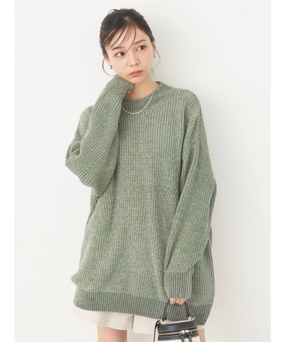 earth music&ecology シャイニーベロアモールチュニック 