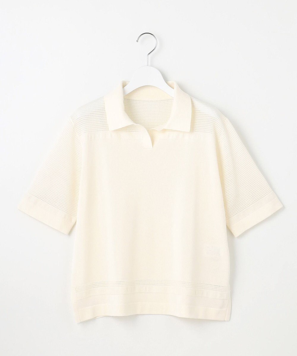 J.PRESS LADIES 【洗える】COTTON POLYESTER ニットポロ 