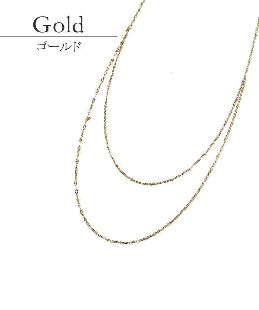 Tiaclasse 【安田美沙子さん  小倉優子さん着用・日本製】大人可愛い2連風チェーンネックレス 