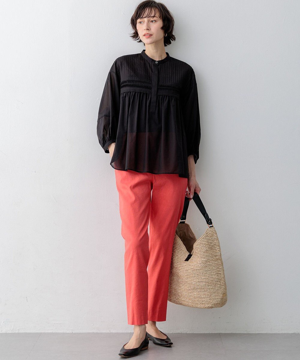 23区 【先行予約/CanCam掲載】リネンレーヨンストレッチ テーパード パンツ 