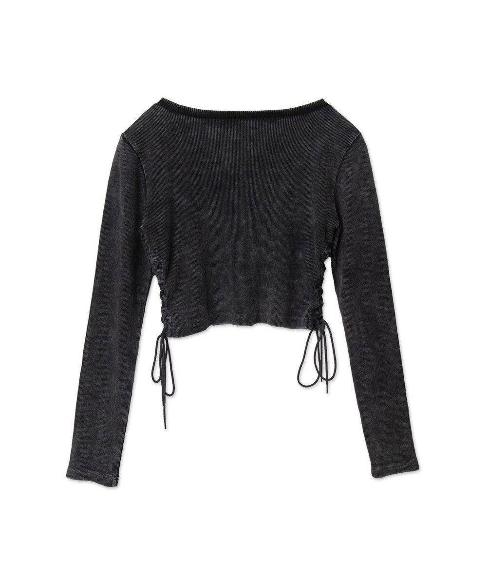 WEGO ヴィンテージウォッシュレースアップロンT 