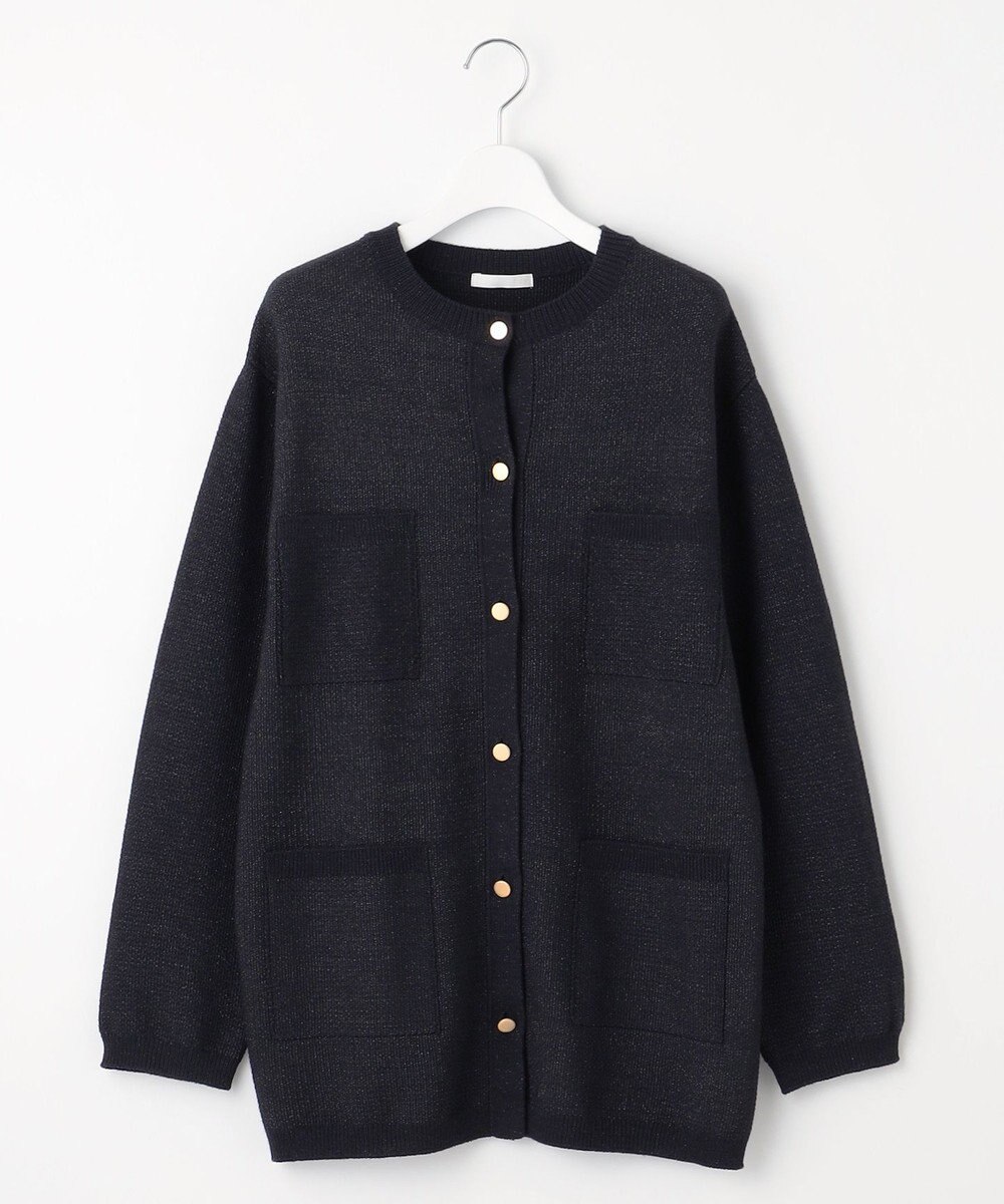 自由区 【洗える】シャイニーツイードニット アウター 